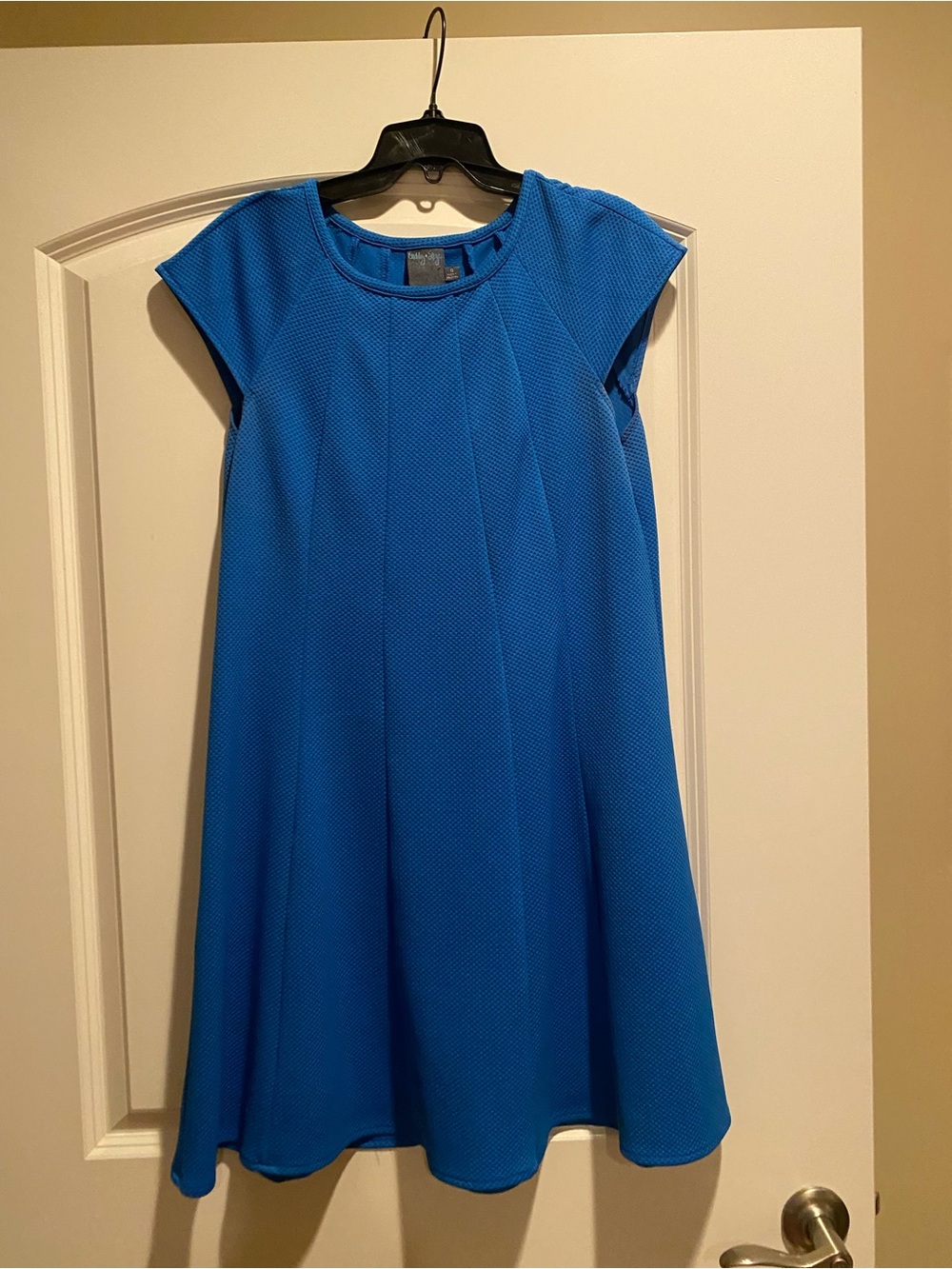 Gabby Skye Royal Blue Cap-Sleeve Swing Dress